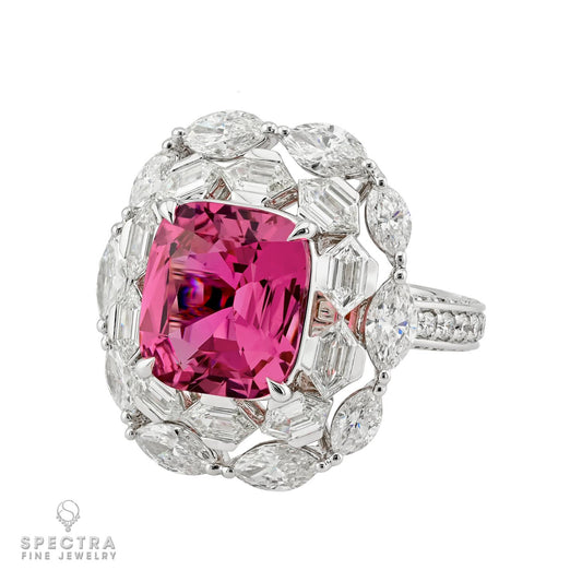 6.24 ct. Tanzania Pink Spinel & 4.17 ct. Diamond Ring | Spectra