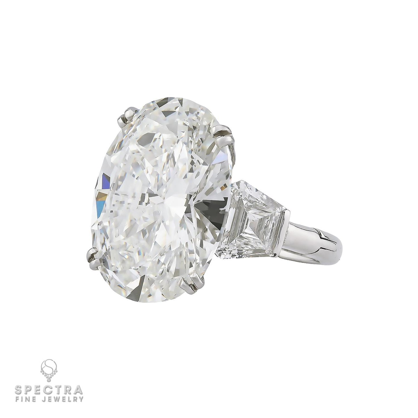 Graff 13.11ct Oval Diamond Engagement Ring GIA H VS1 Platinum