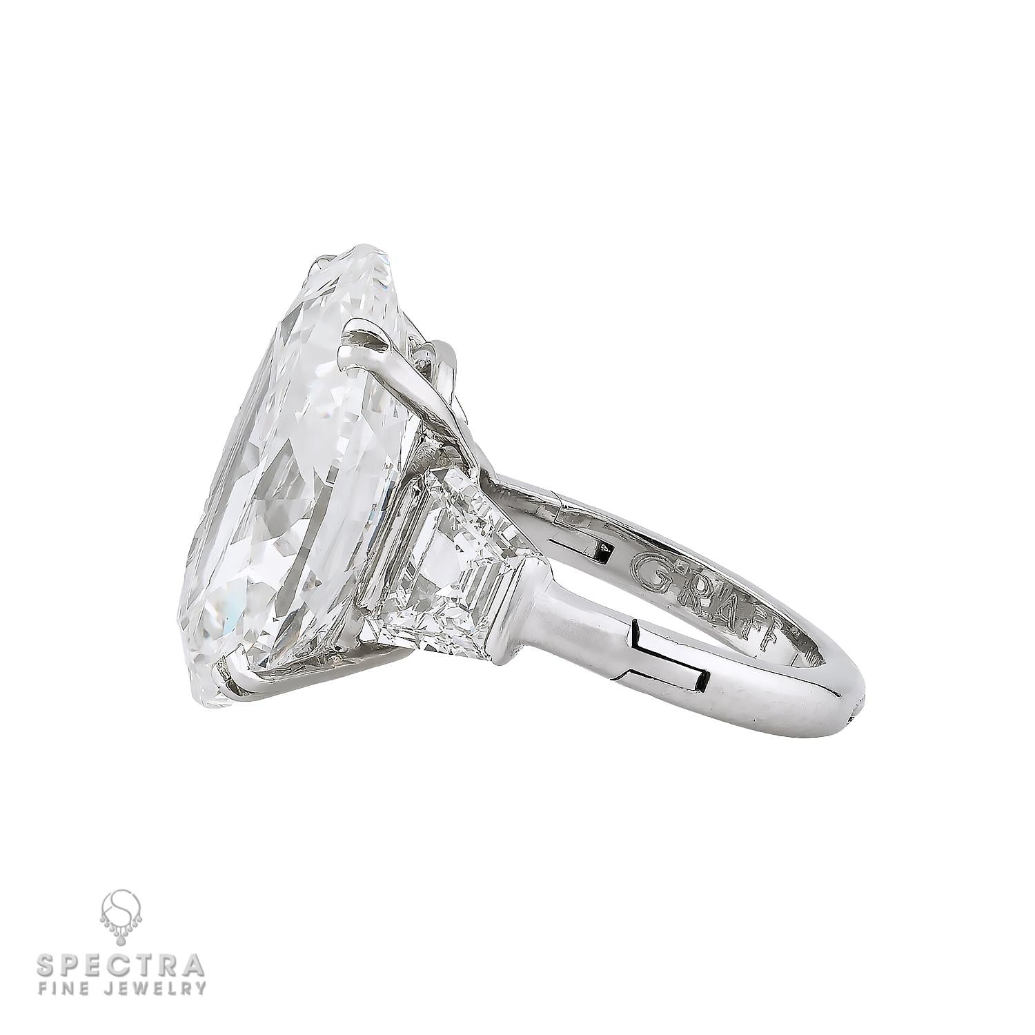 Graff 13.11ct Oval Diamond Engagement Ring GIA H VS1 Platinum