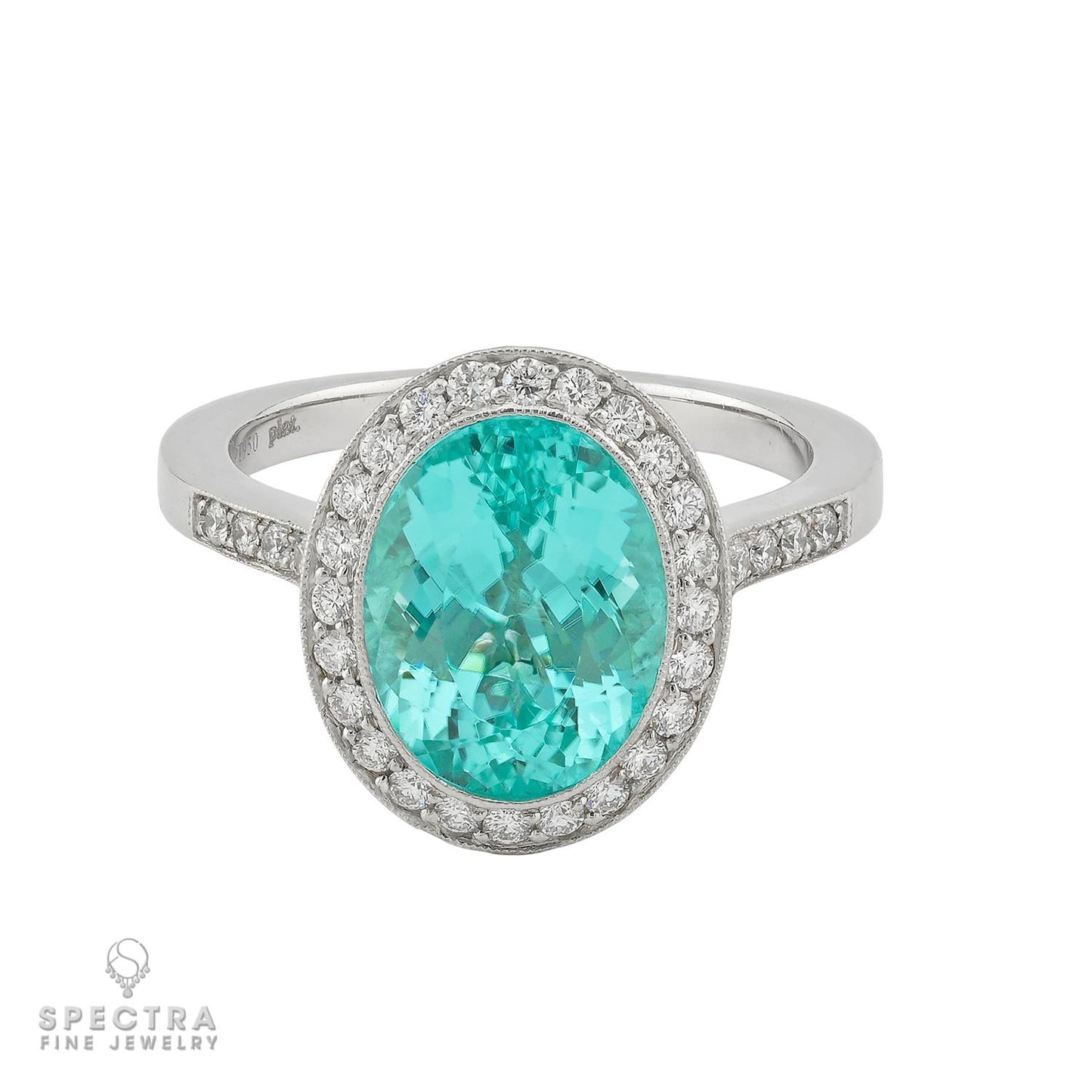 Tiffany & Co. Signed 4.36 carat Paraiba Tourmaline Diamond Ring