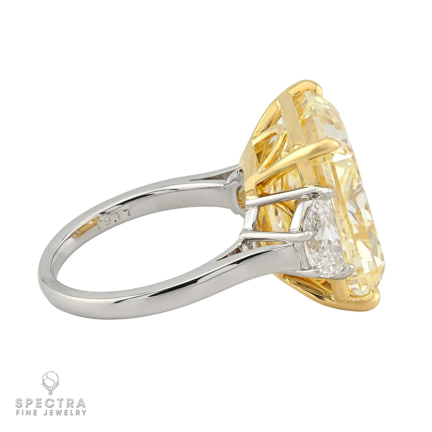 Spectra Fine Jewelry 19.17ct Fancy Light Yellow Diamond Ring | GIA