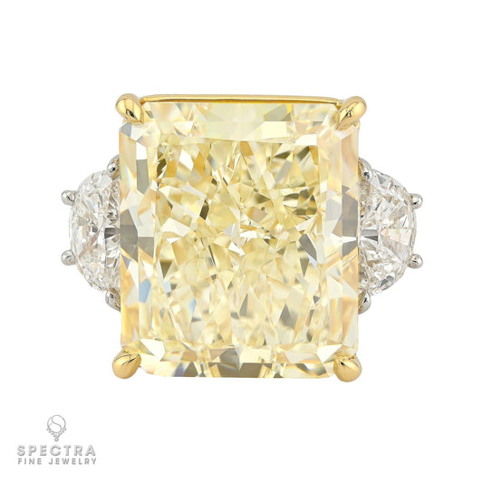 Spectra Fine Jewelry 19.17ct Fancy Light Yellow Diamond Ring | GIA