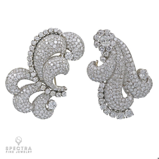 Platinum Diamond Duo - Set of 2 Exquisite Brooches