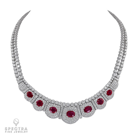 Ruby and Diamond Necklace in Platinum