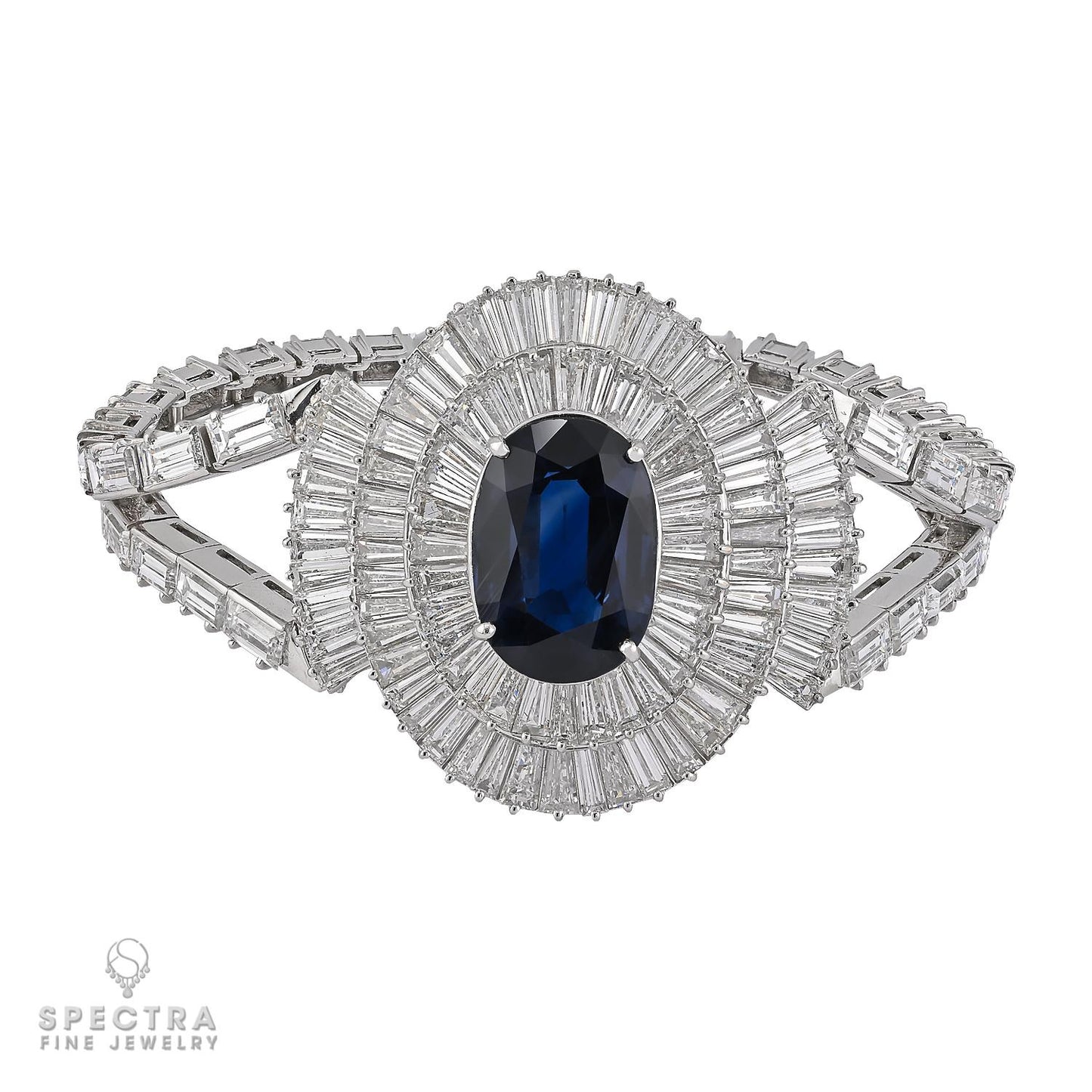 Mouawad Contemporary Sapphire Diamond Halo Demi Parure Suite