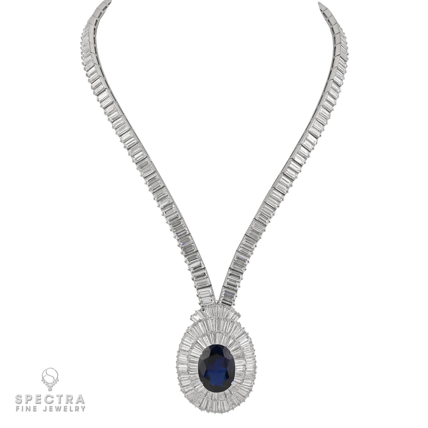 Mouawad Contemporary Sapphire Diamond Halo Demi Parure Suite