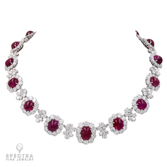 Spectra Fine Jewelry Burmese Diamond Necklace Earrings Demi Parure Suite