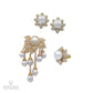 Diamond Pearl Brooch, Earrings, and Ring Set