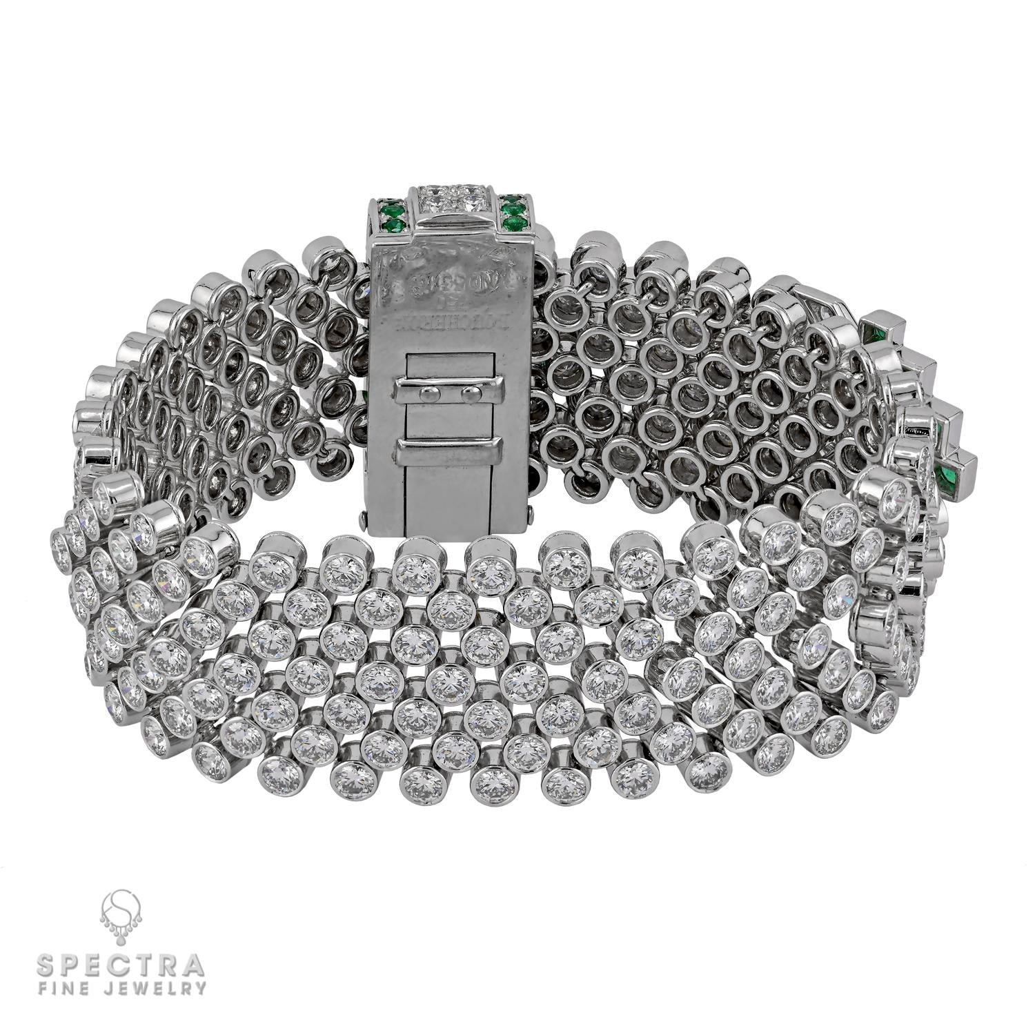 Boucheron diamond and emerald bracelet and earrings