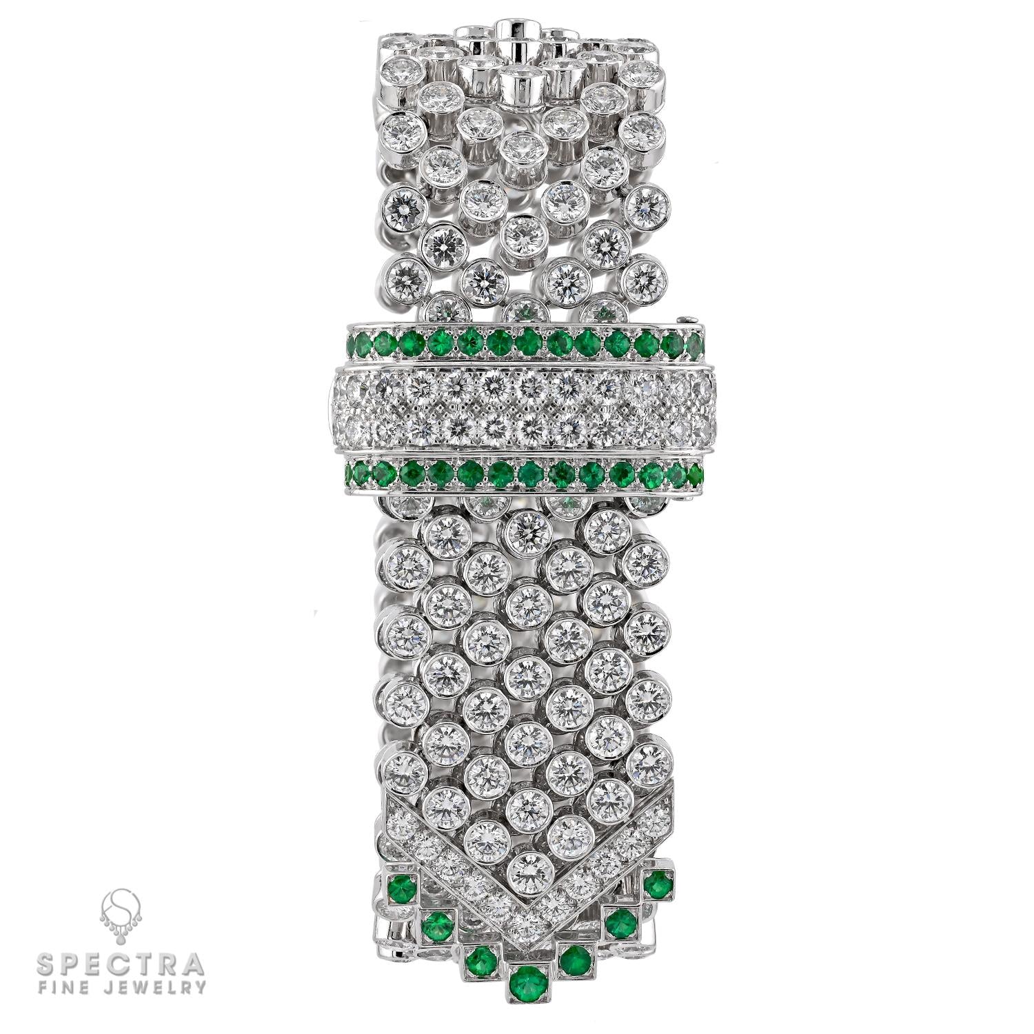 Boucheron diamond and emerald bracelet and earrings