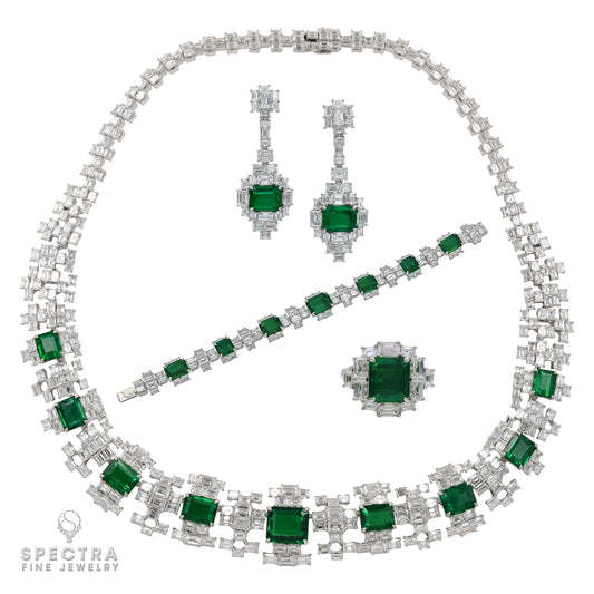 Zambian Emerald Diamond Suite: Luxury Jewelry Collection