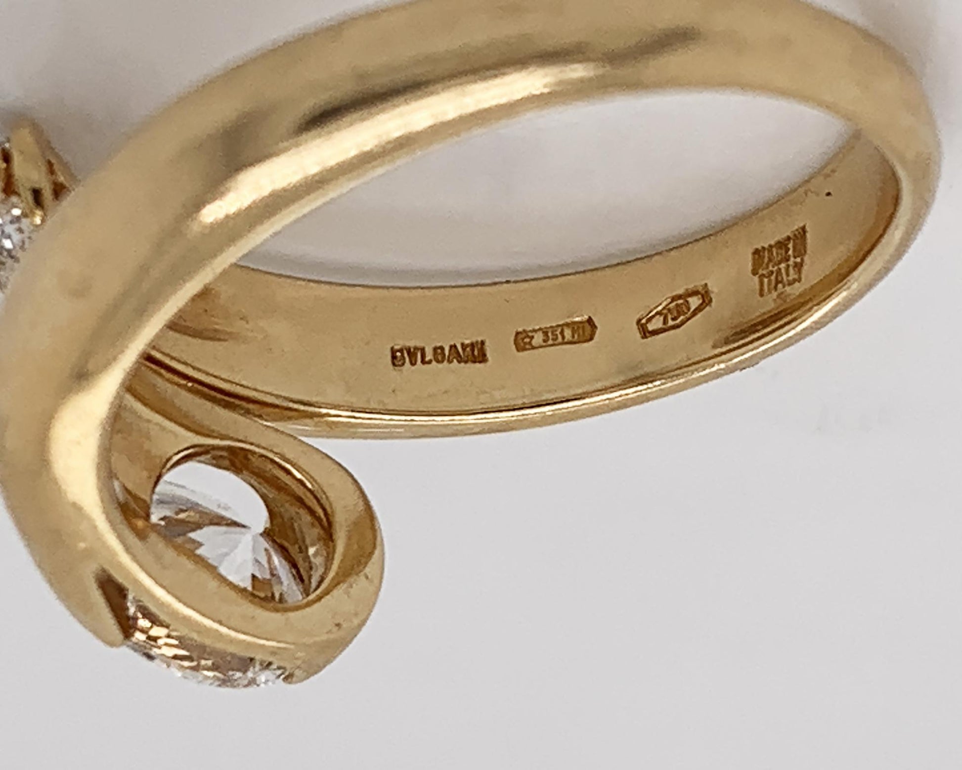 Bulgari Diamond Bypass Ring Signed