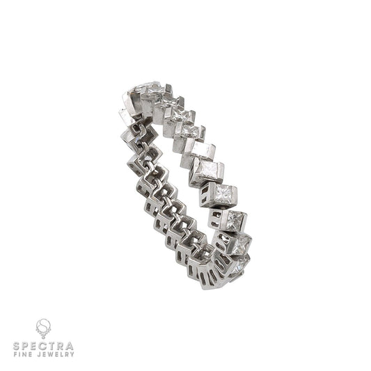 Single Row Diamond Wedding Band Ring