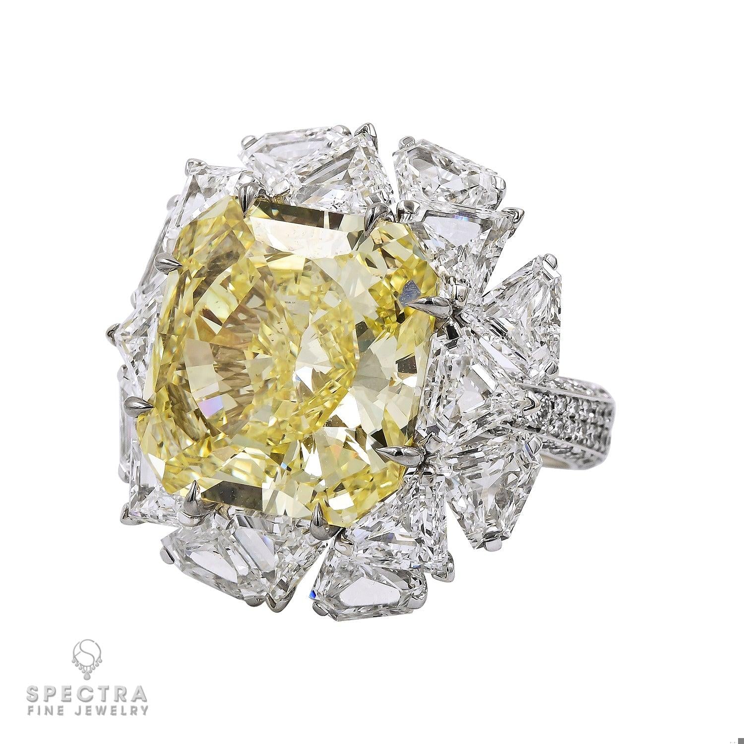 Spectra Fine Jewelry 10.11 ct. Certified Yellow Diamond Halo Ring