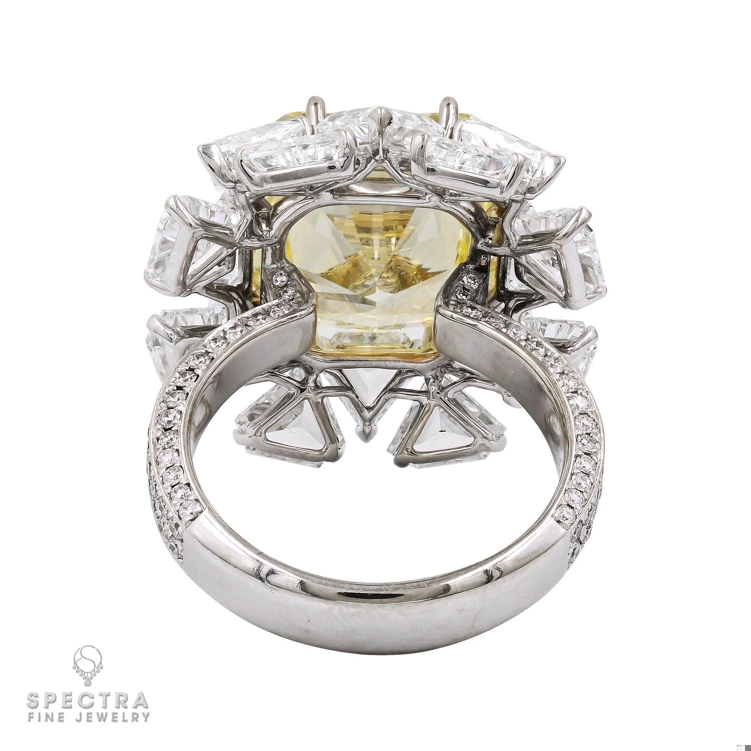 Spectra Fine Jewelry 10.11 ct. Certified Yellow Diamond Halo Ring