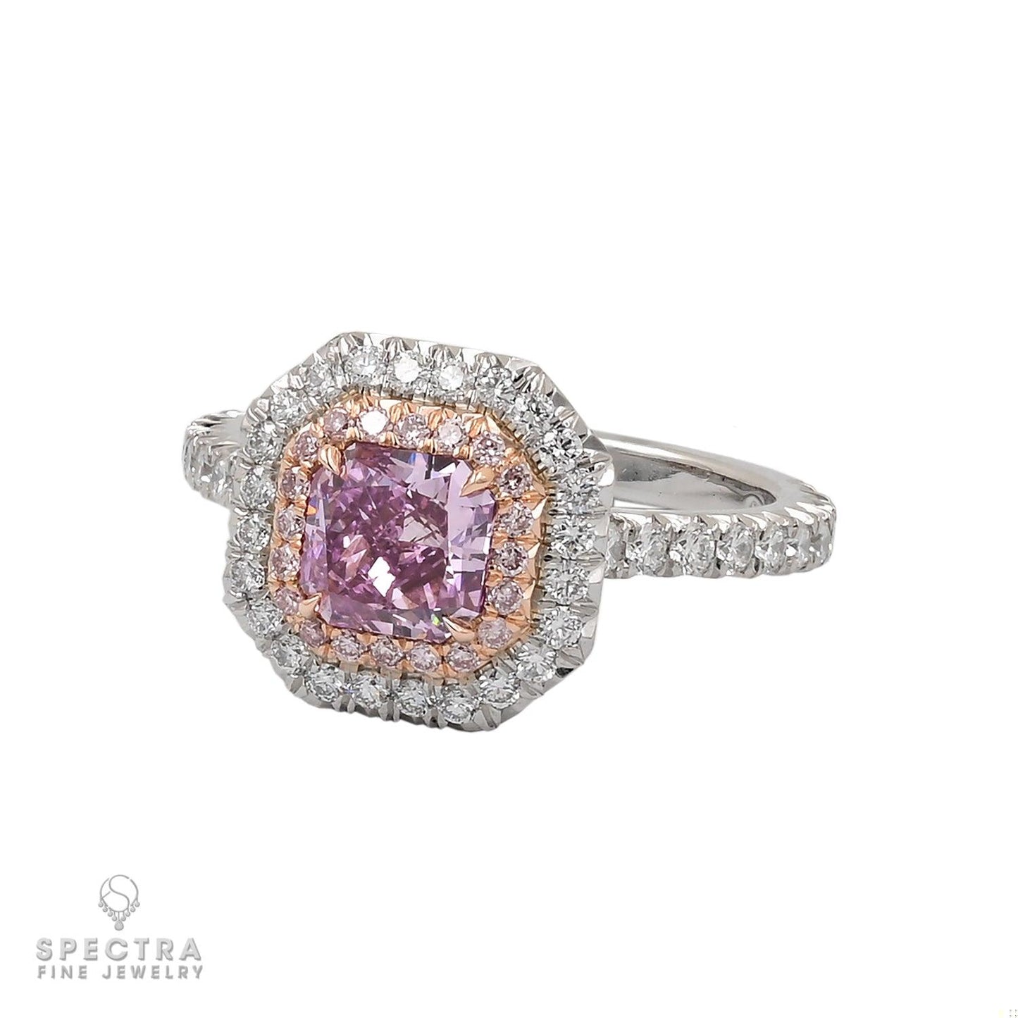 Spectra Fine Jewelry 1.10ct Fancy Intense Pink Purple Diamond Ring