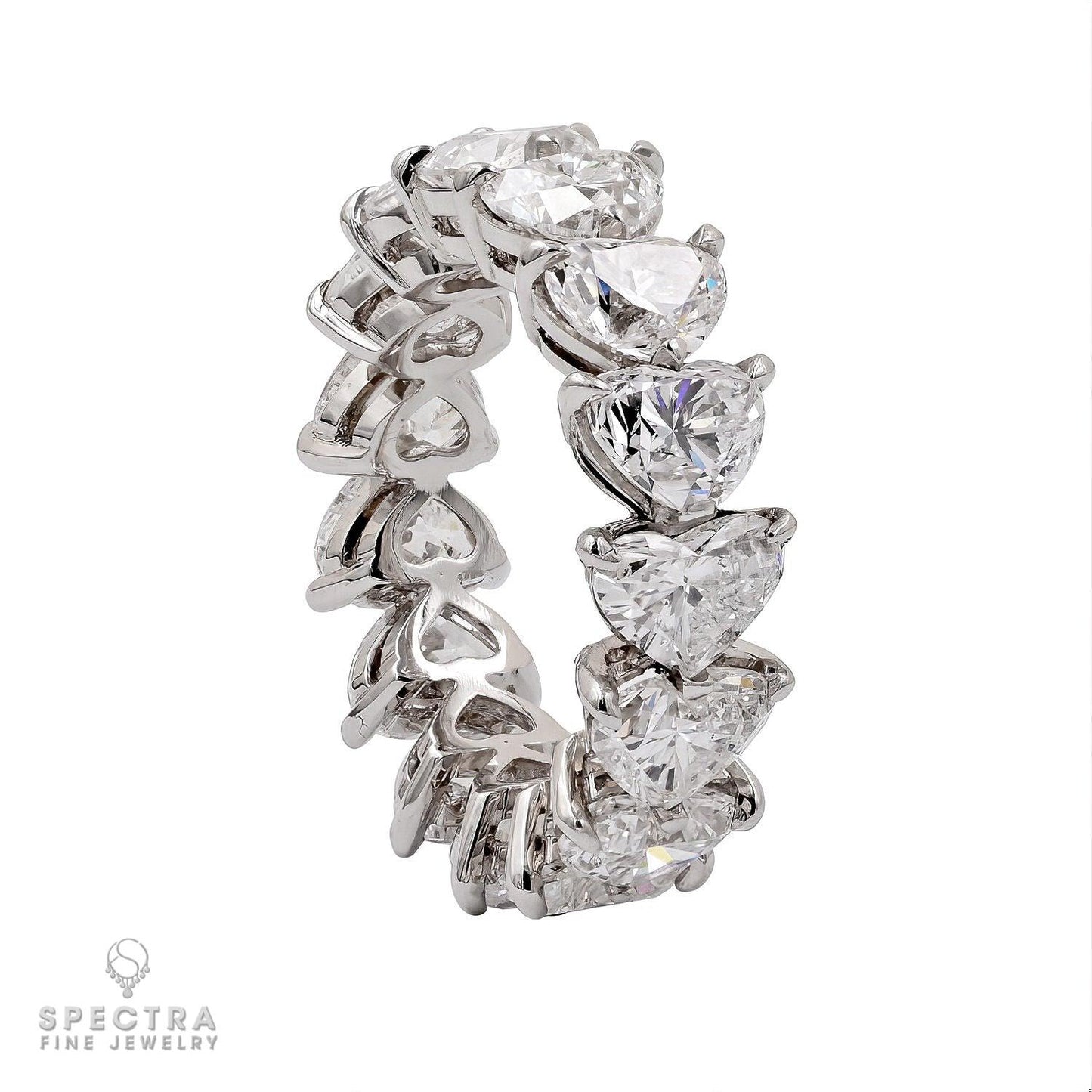 Spectra Fine Jewelry 11.13 cts. Heart-Shaped Diamond Eternity Band Wedding Ring