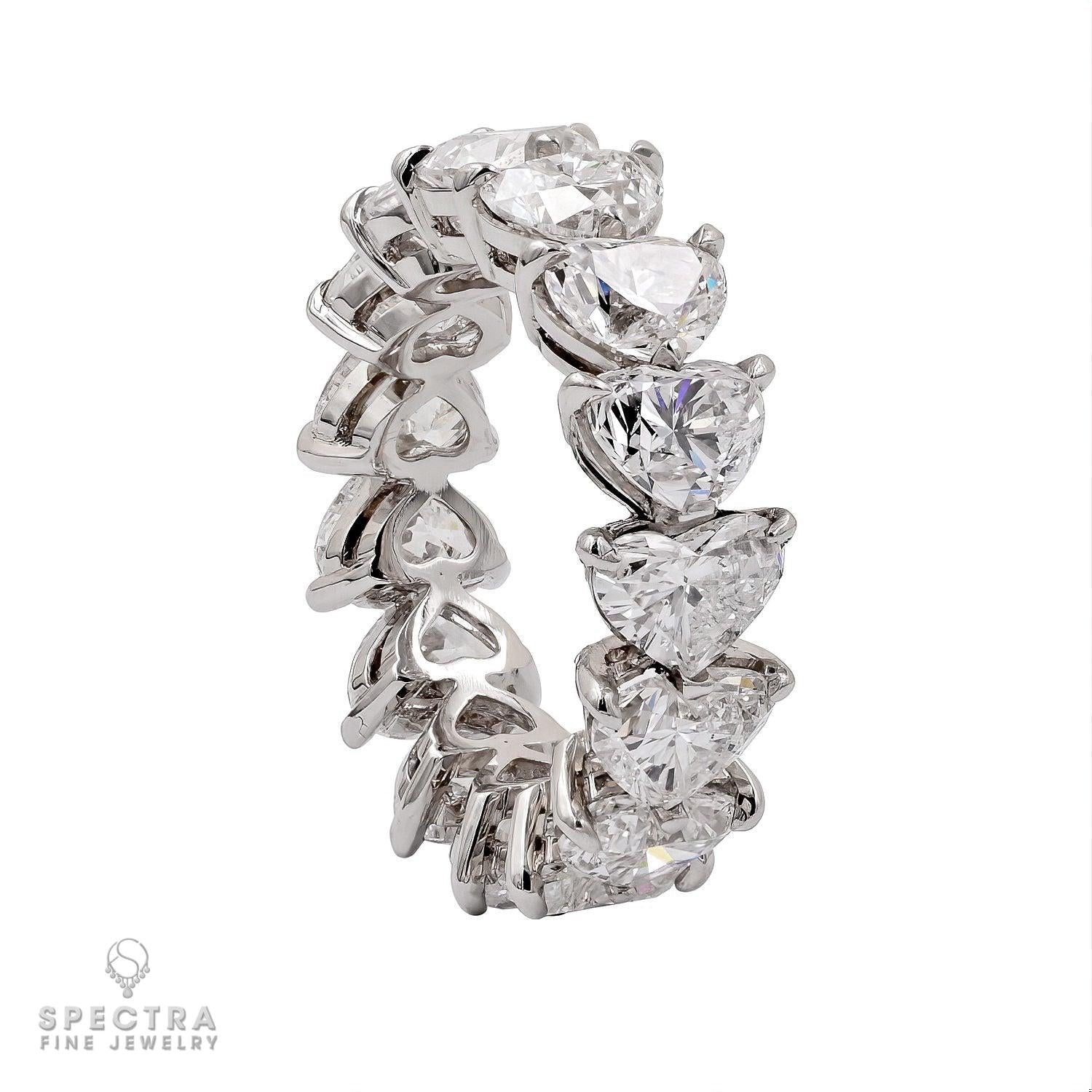 Spectra Fine Jewelry 11.13 cts. Heart-Shaped Diamond Eternity Band Wedding Ring