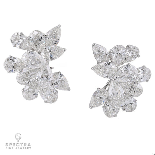Spectra Fine Jewelry 17.44 cts. Pear Shaped Diamond Cluster Earrings