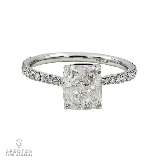 Spectra Fine Jewelry 2.02ct GIA Certified Cushion-Cut Diamond Platinum Ring