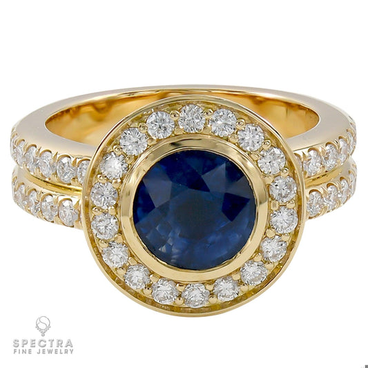 Spectra Fine Jewelry 2.0 ct. Sapphire Diamond Halo Engagement Ring