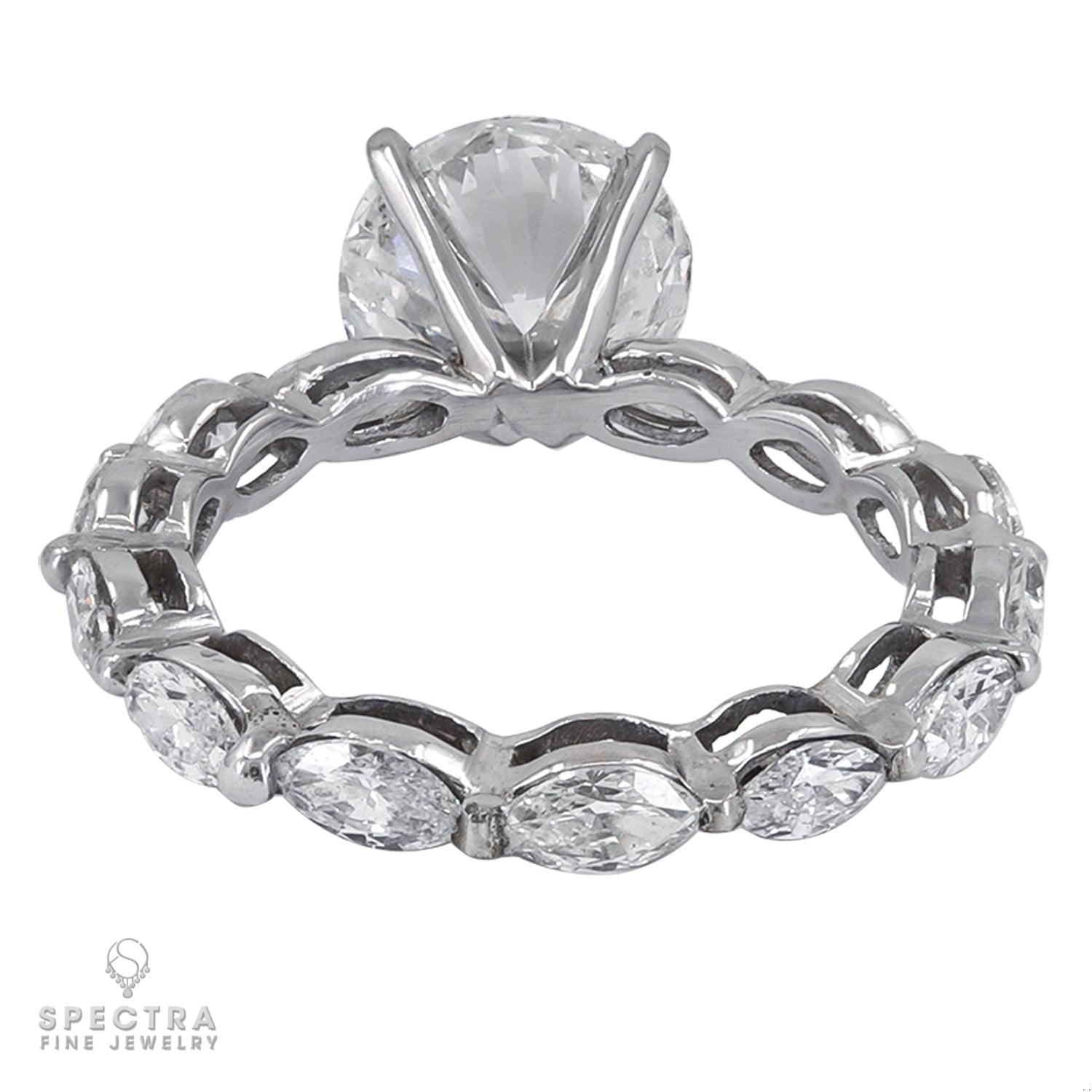 Spectra Fine Jewelry 2.23ct Diamond Round Marquise Engagement Ring Band