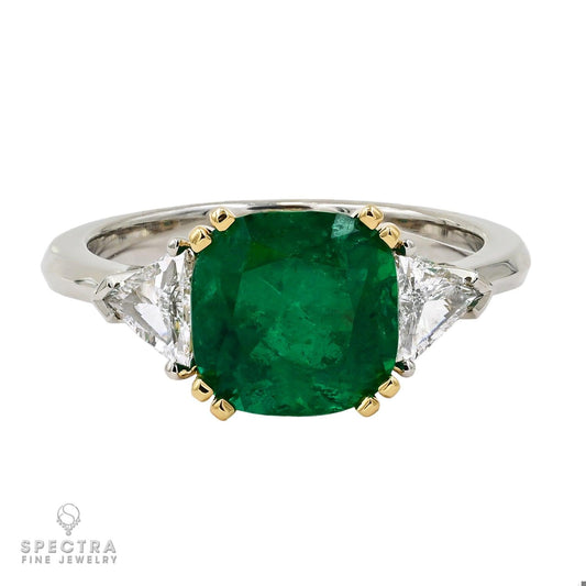 Spectra Fine Jewelry 2.34 ct. Cushion-cut Emerald Diamond Ring