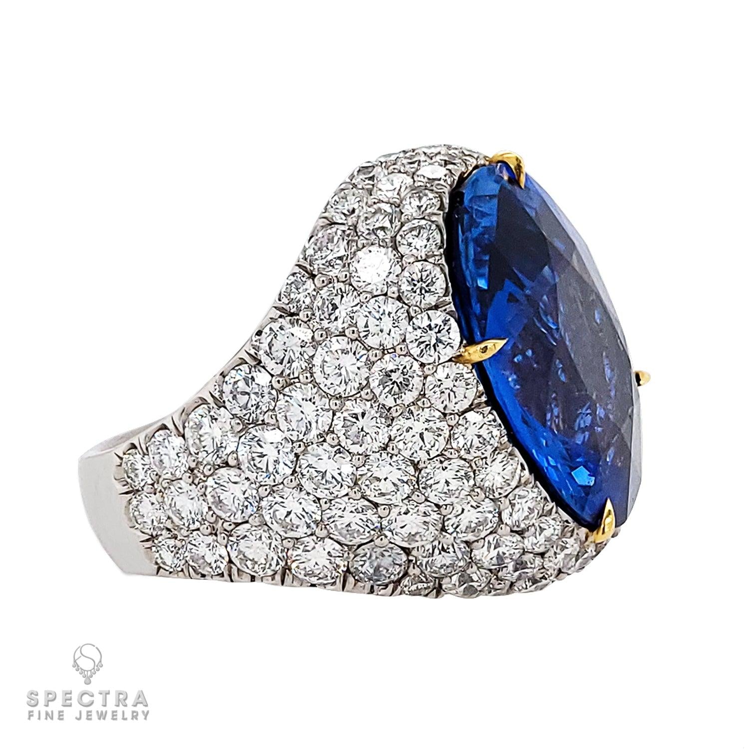 Spectra Fine Jewelry 29.83 ct. Sapphire Diamond Cocktail Bombe Ring