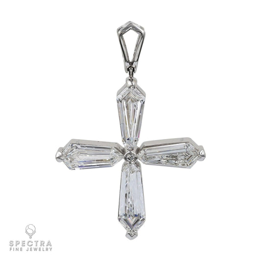 Spectra Fine Jewelry 3.39ct Kite Diamond Cross Pendant