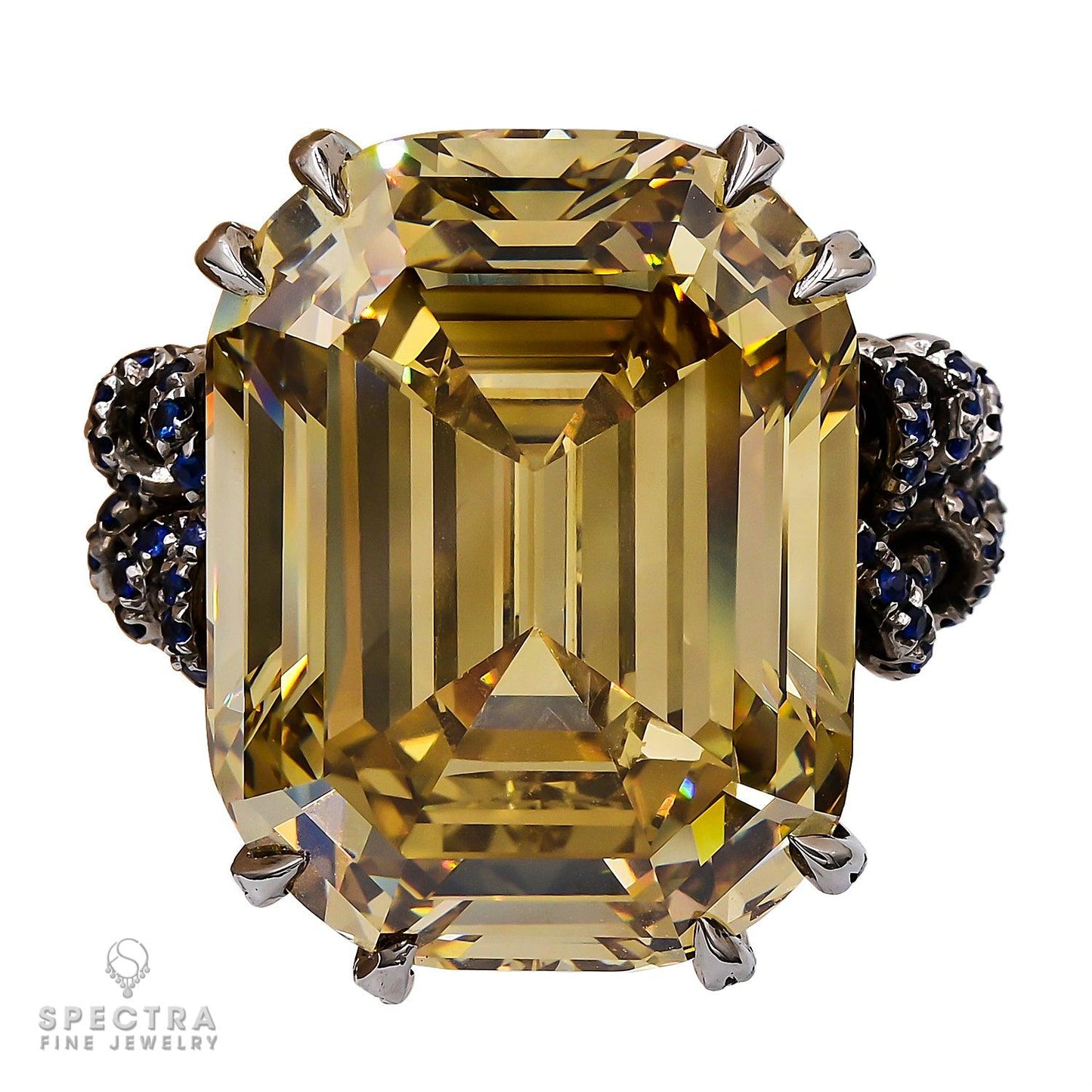 Spectra Fine Jewelry 36.46ct Emerald Cut Fancy Diamond Cocktail Engagement Ring