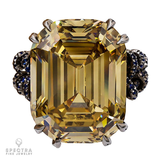 Spectra Fine Jewelry 36.46ct Emerald Cut Fancy Diamond Cocktail Engagement Ring