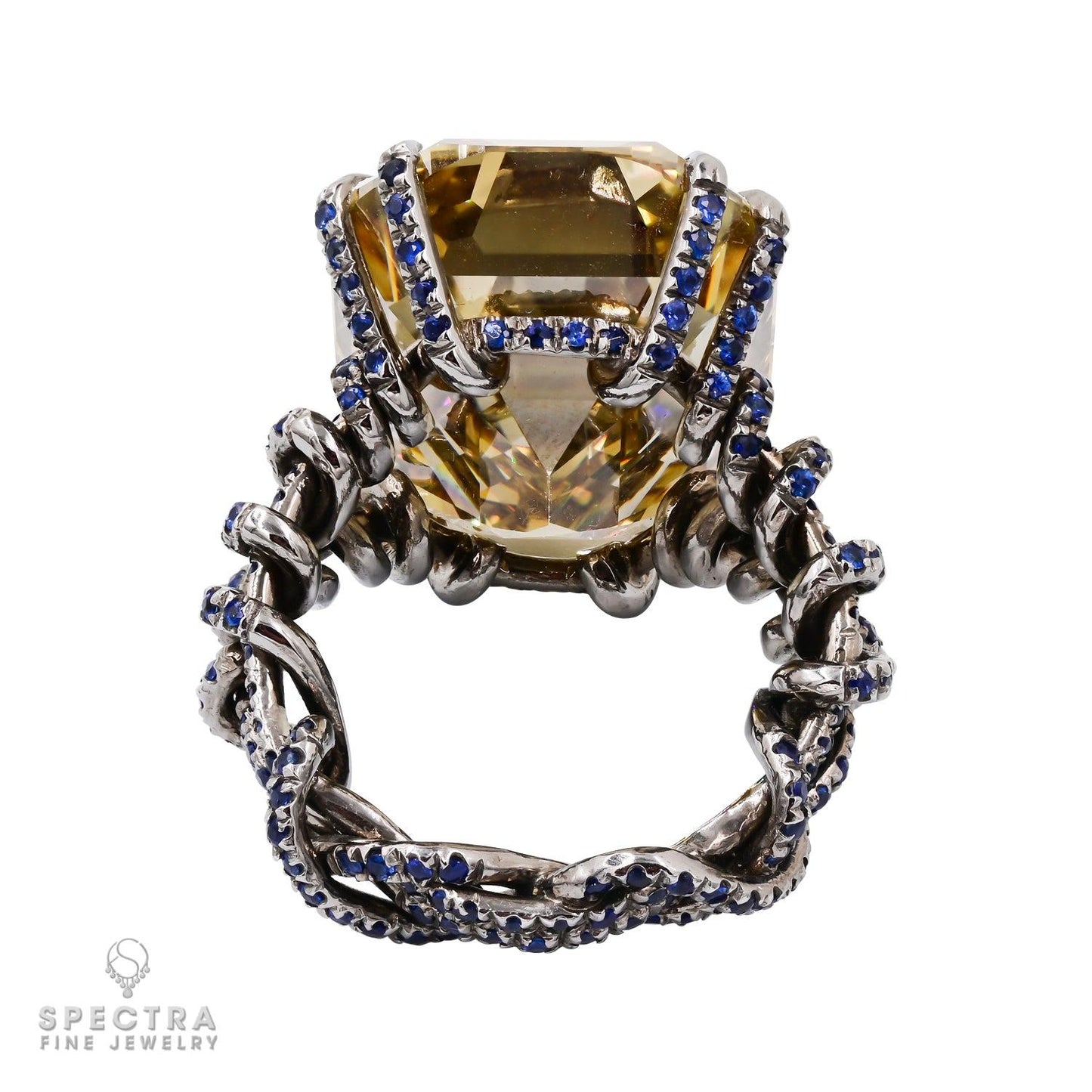 Spectra Fine Jewelry 36.46ct Emerald Cut Fancy Diamond Cocktail Engagement Ring