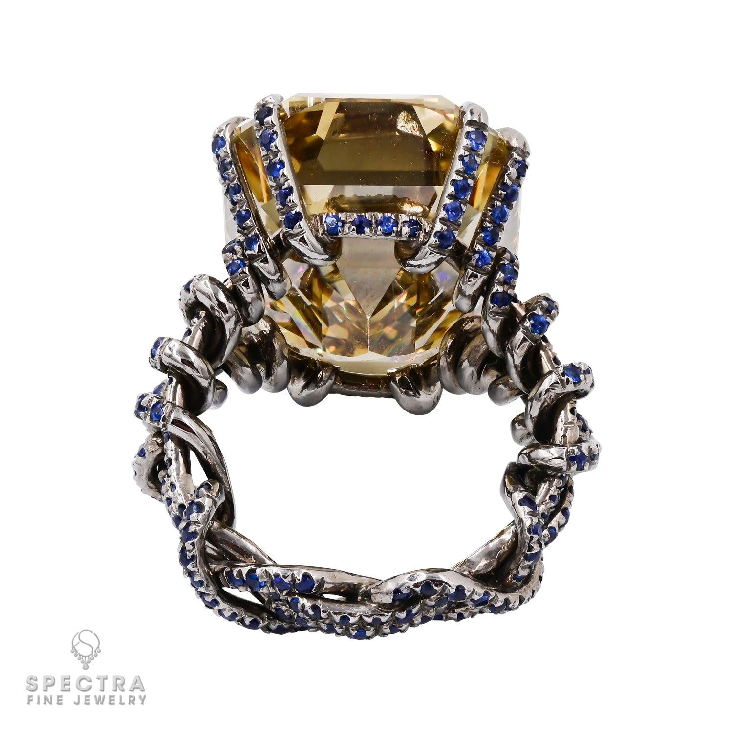 Spectra Fine Jewelry 36.46ct Emerald Cut Fancy Diamond Cocktail Engagement Ring