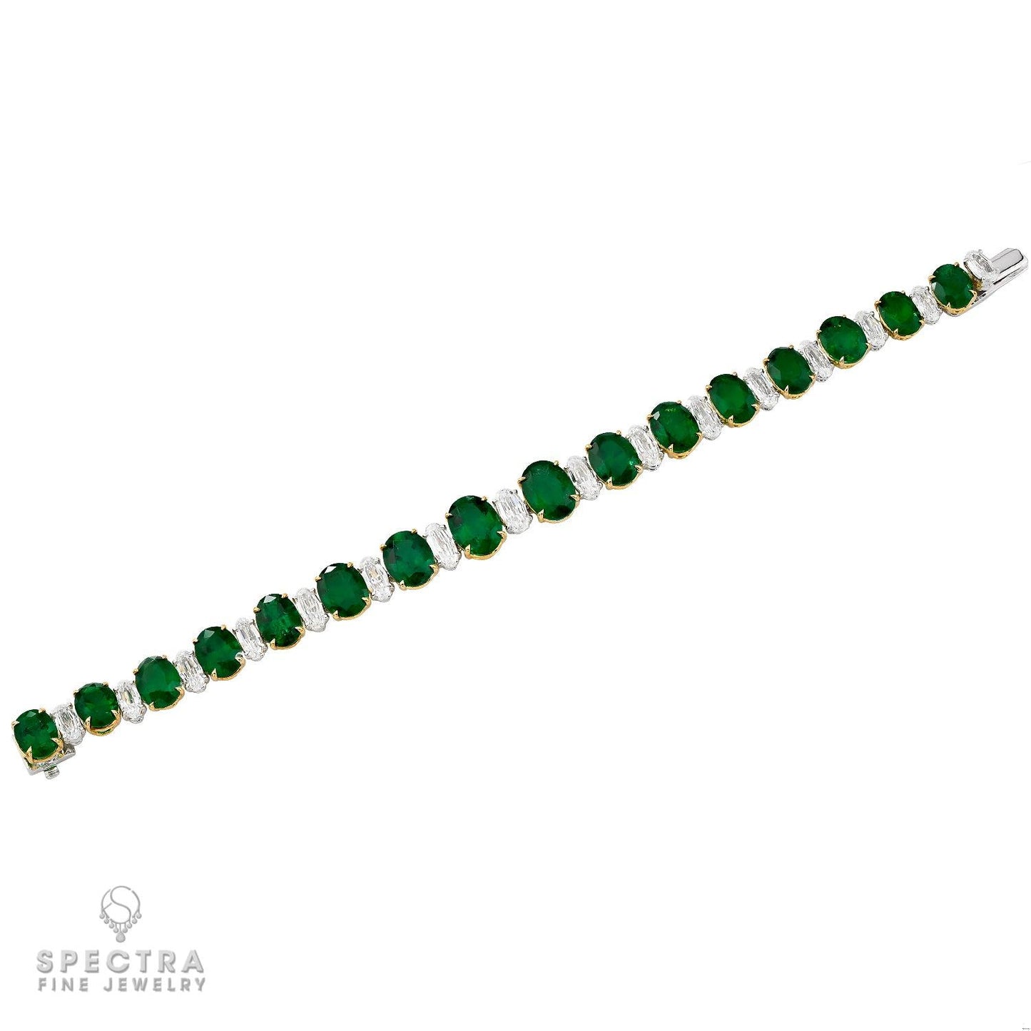 Spectra Fine Jewelry 37.24cts. Emerald Diamond Bracelet