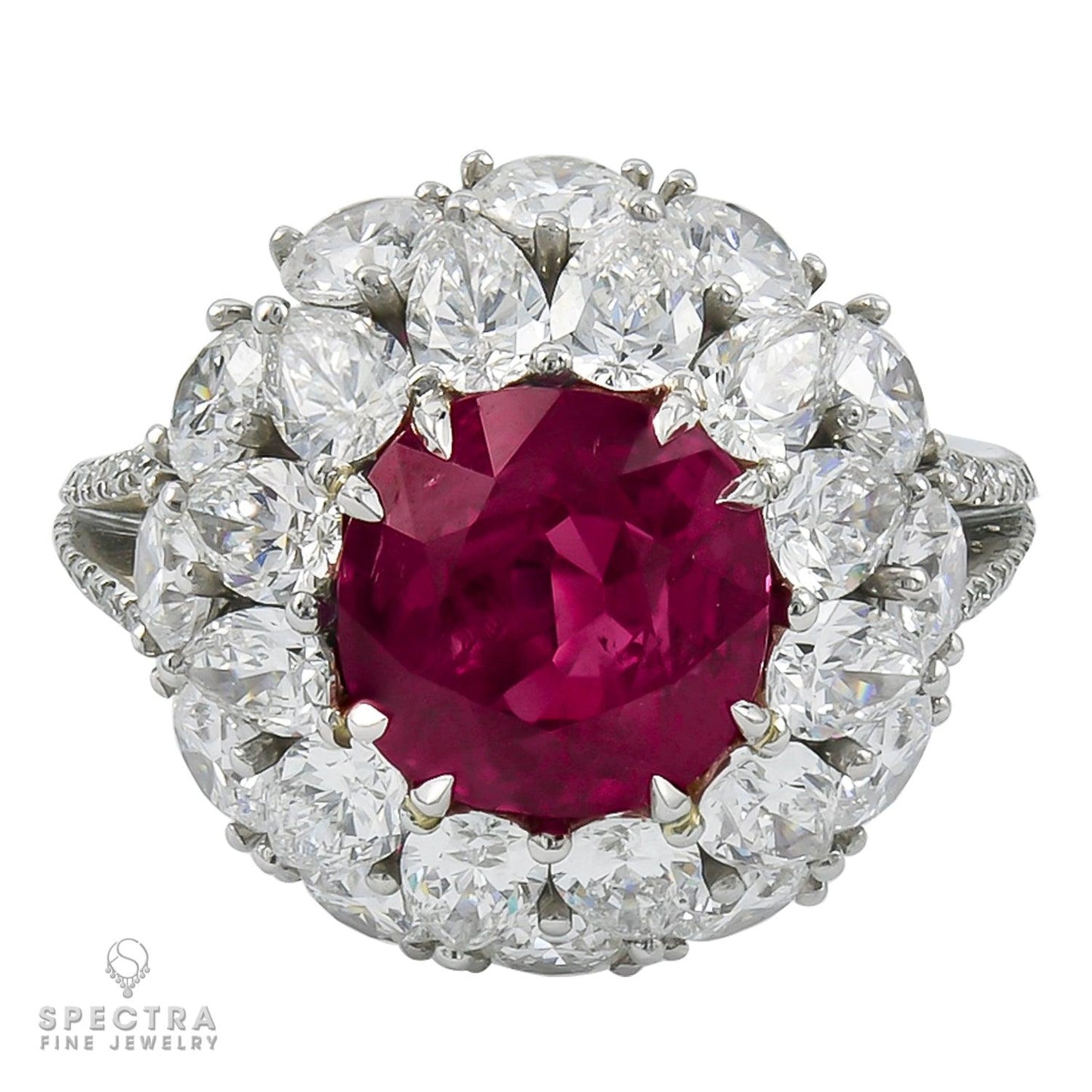 Spectra Fine Jewelry 4.99 ct. Ruby Diamond Engagement Bombe Ring
