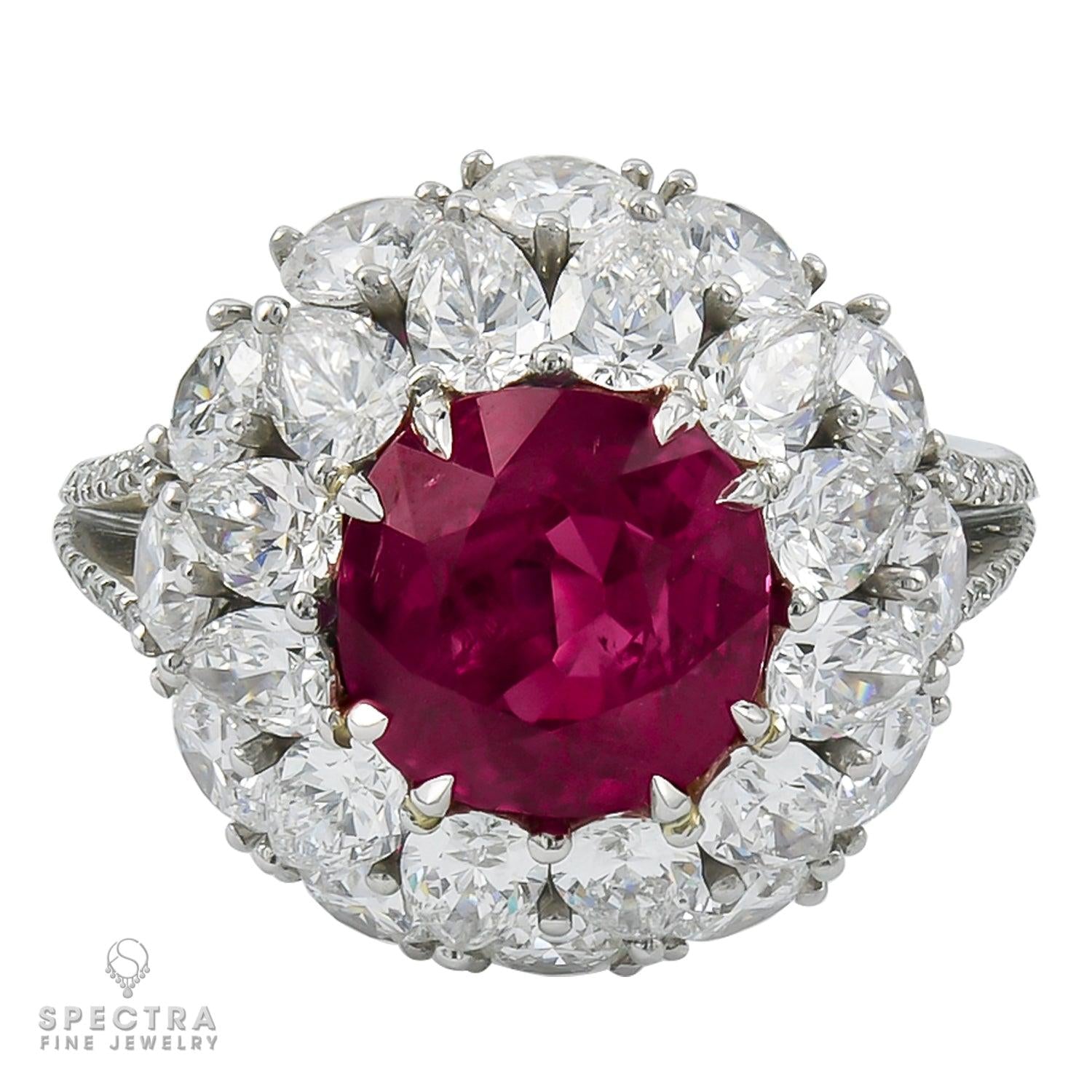 Spectra Fine Jewelry 4.99 ct. Ruby Diamond Engagement Bombe Ring