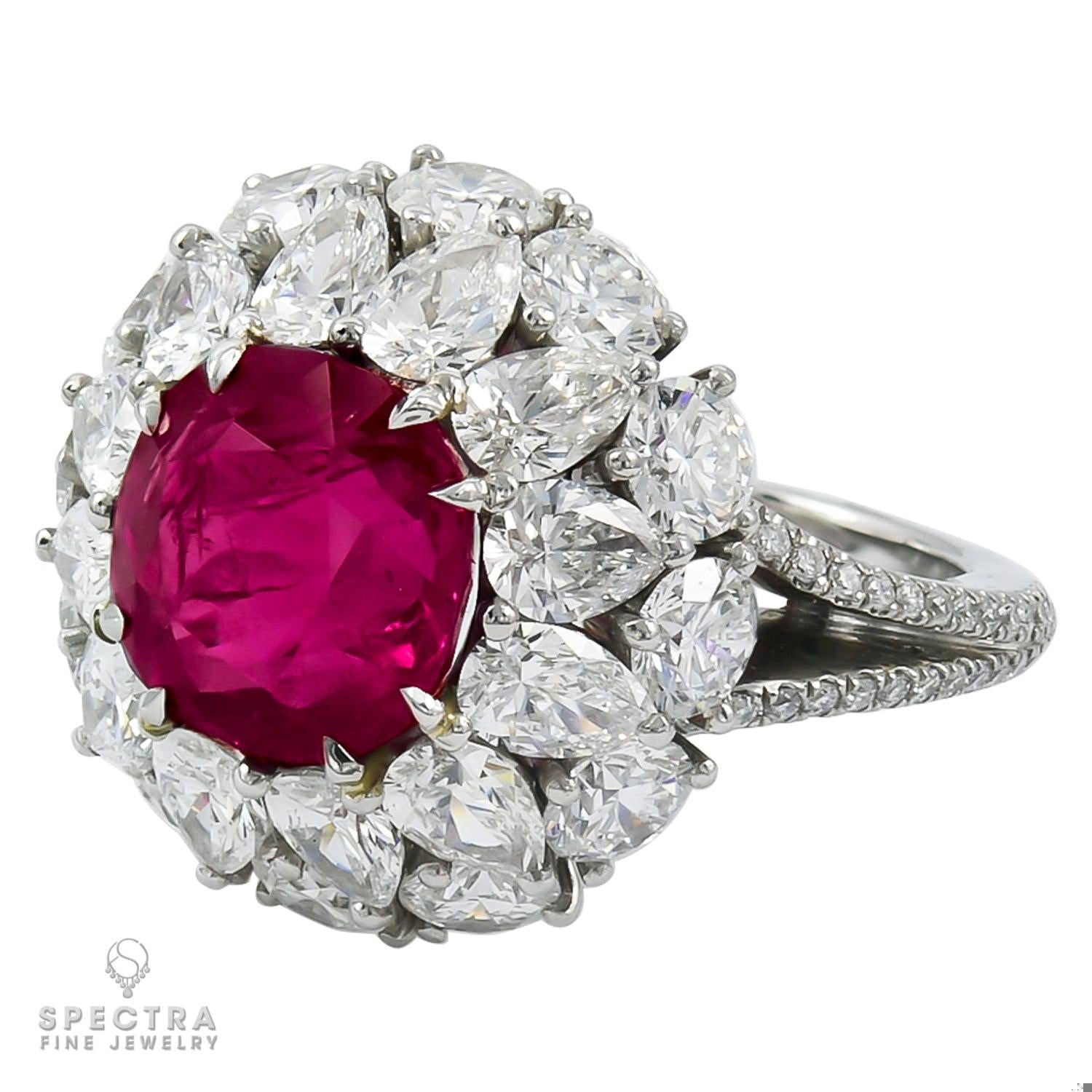 Spectra Fine Jewelry 4.99 ct. Ruby Diamond Engagement Bombe Ring