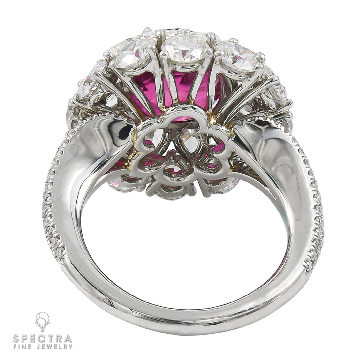 Spectra Fine Jewelry 4.99 ct. Ruby Diamond Engagement Bombe Ring