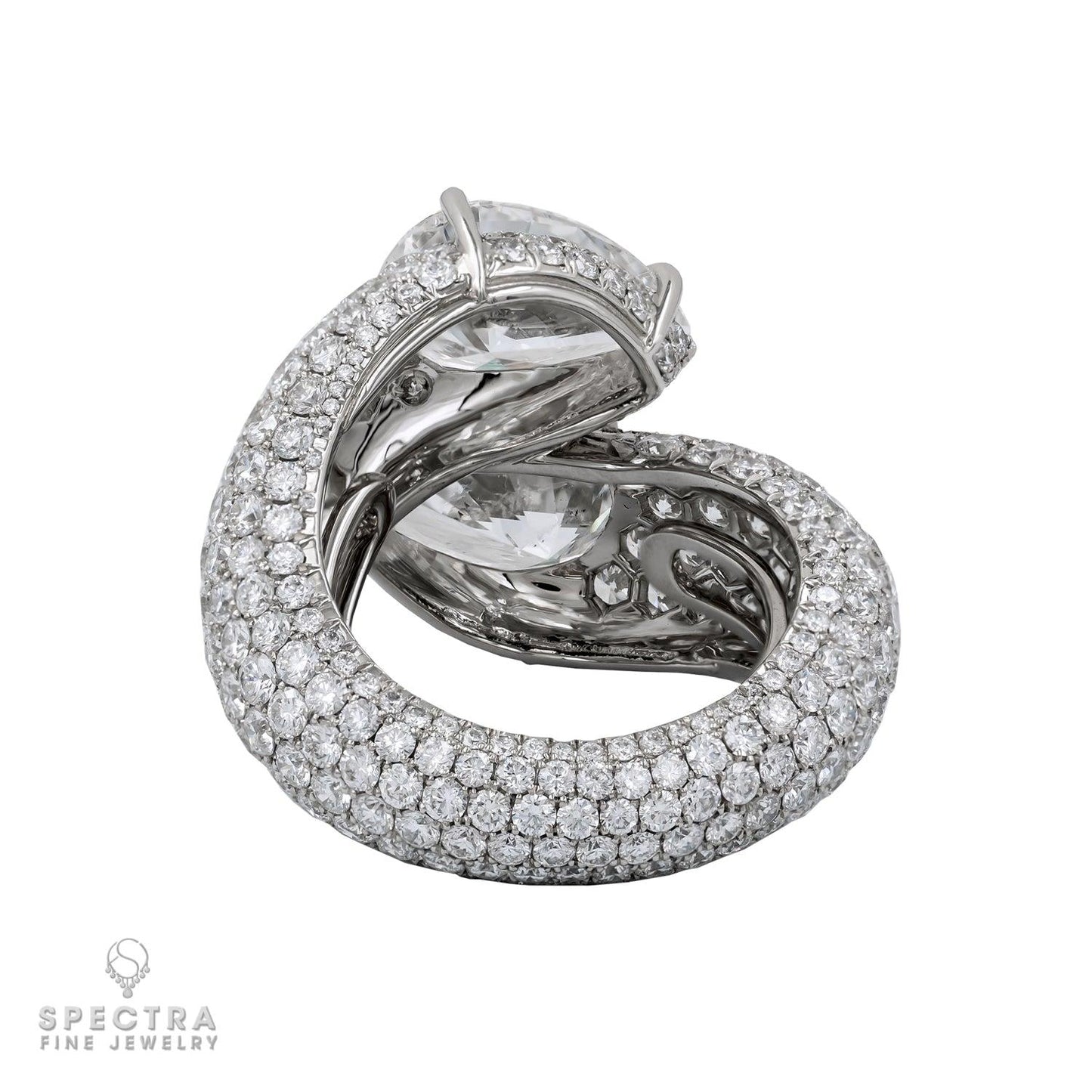 Spectra Fine Jewelry 5.02 ct. & 3.02ct Pear-Shaped Diamond Bypass Ring