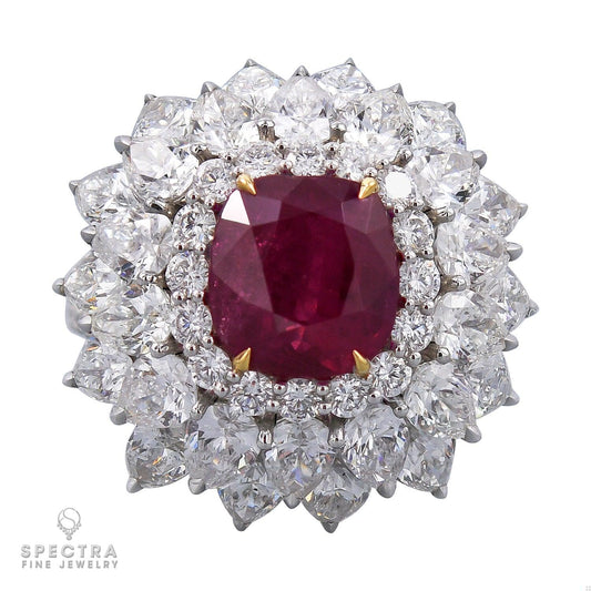 Spectra Fine Jewelry 5.02ct Ruby Diamond Halo Cocktail Engagement Ring