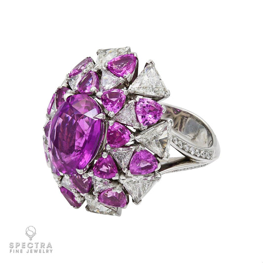 Spectra Fine Jewelry 5.07ct Oval Pink Sapphire Diamond Ring