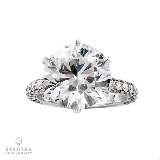 Spectra Fine Jewelry 5.11ct Round Diamond Pave Engagement Ring