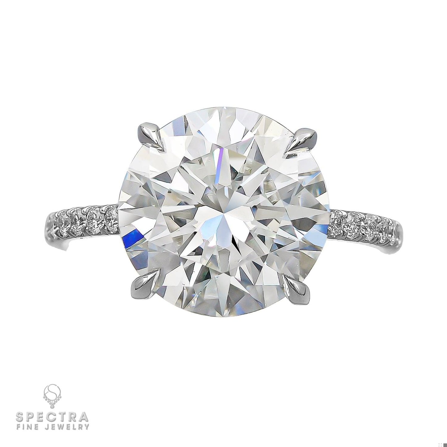 Spectra Fine Jewelry 5.31ct Round Diamond and Platinum Engagement Ring