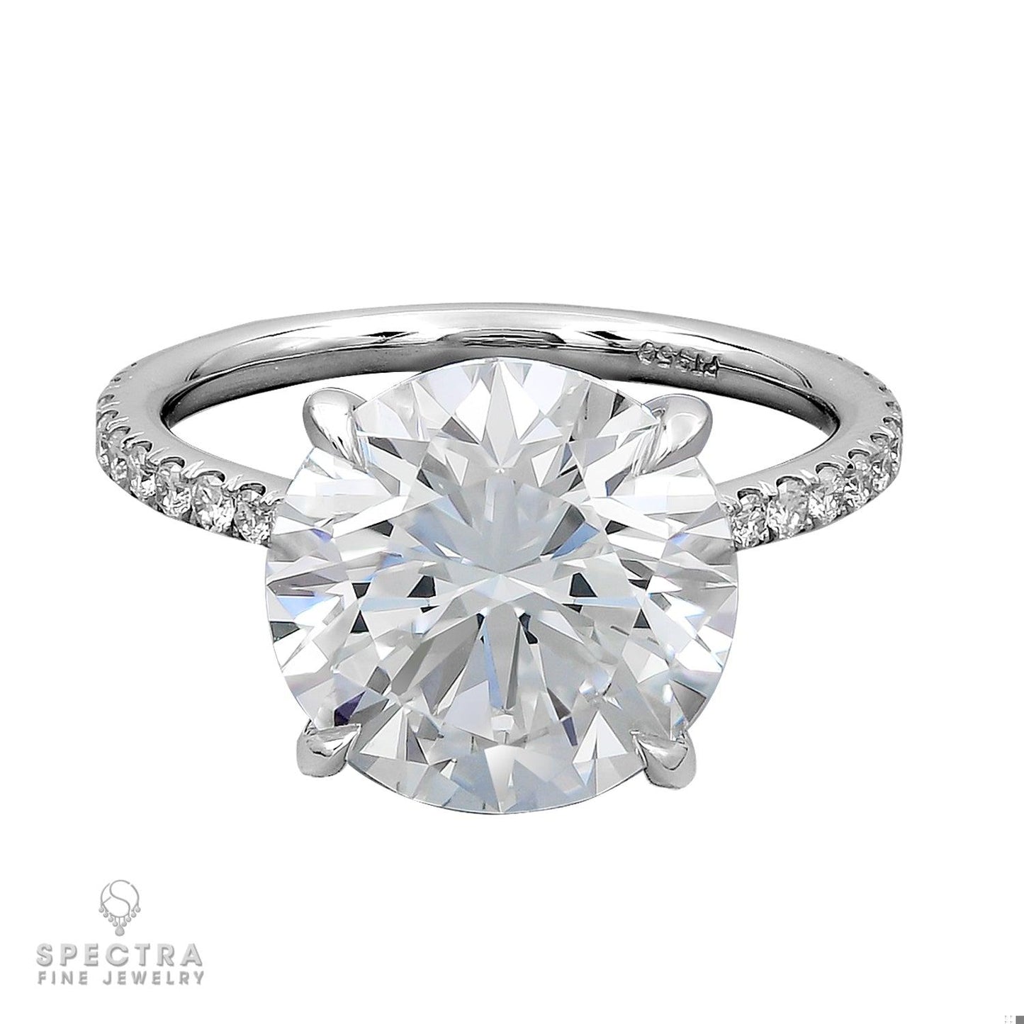 Spectra Fine Jewelry 5.31ct Round Diamond and Platinum Engagement Ring