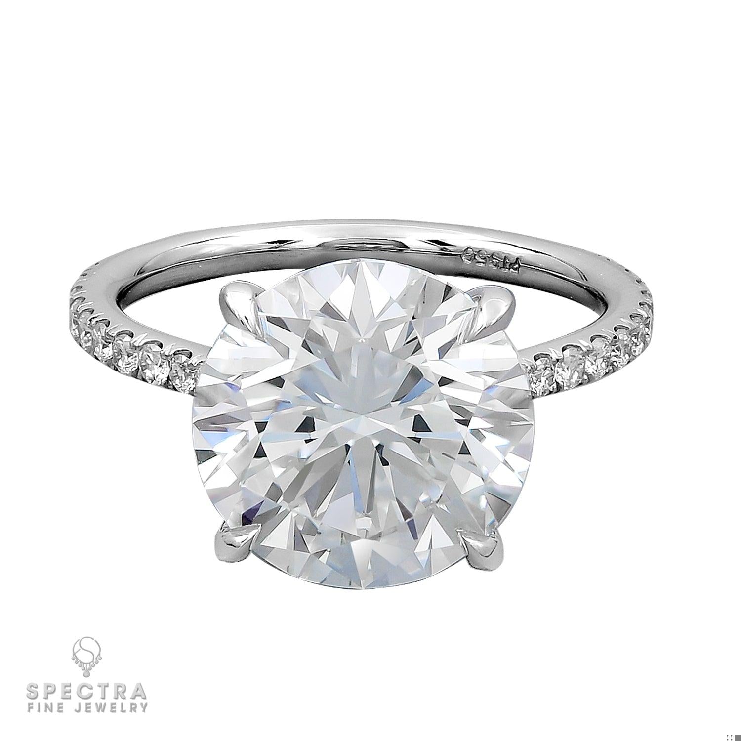 Spectra Fine Jewelry 5.31ct Round Diamond and Platinum Engagement Ring