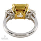 Spectra Fine Jewelry 5.67cts.Green Yellow Diamond Three-Stone Engagement Ring