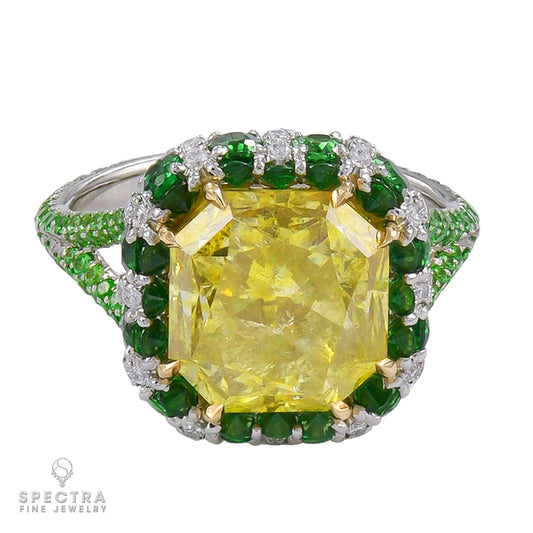 Spectra Fine Jewelry 5.87 Carat Fancy Deep Yellow Diamond Ring