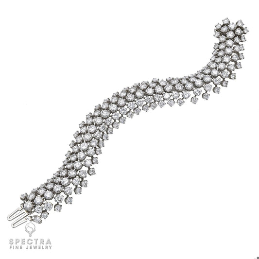 Spectra Fine Jewelry 5 Row Diamond Bombe Platinum Bracelet