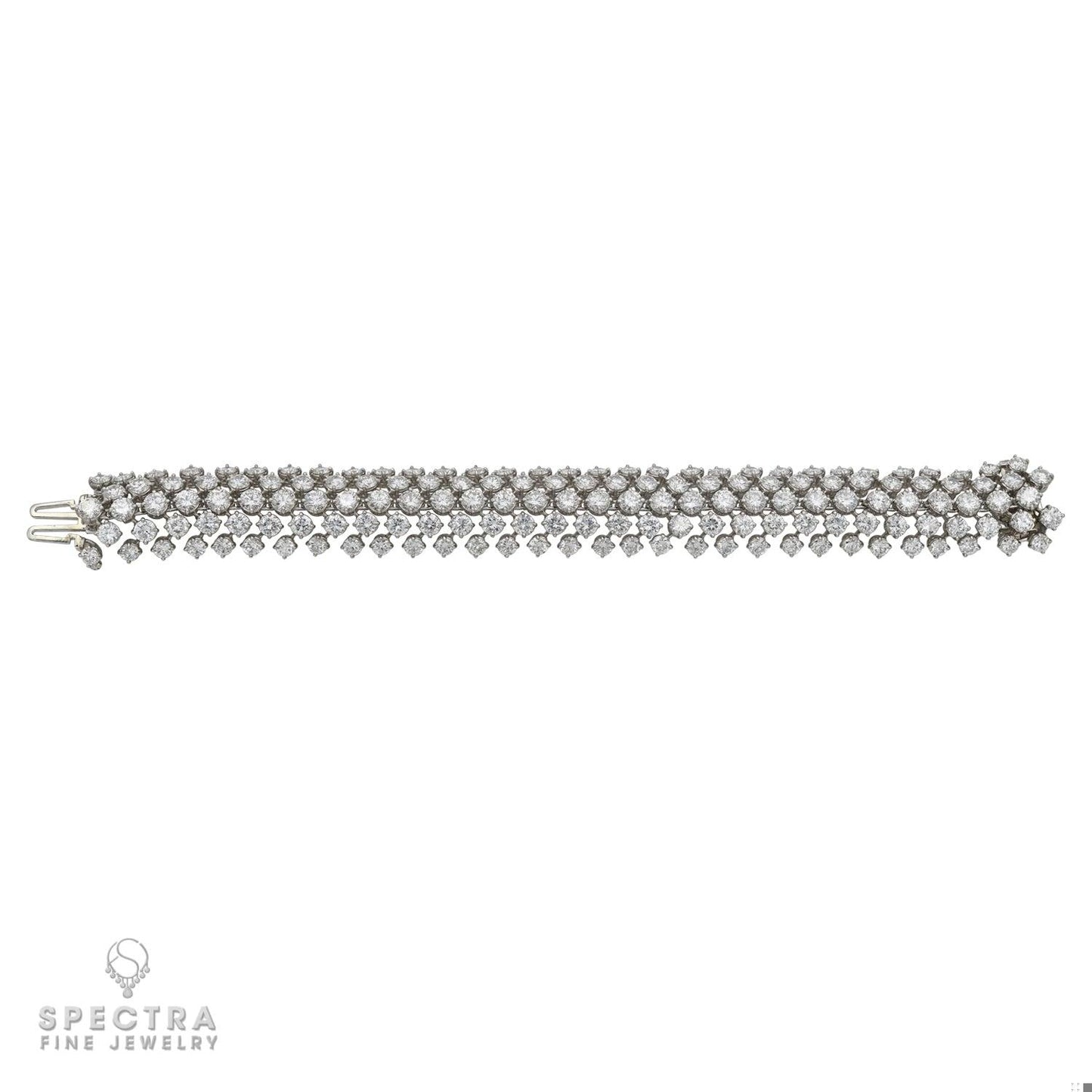 Spectra Fine Jewelry 5 Row Diamond Bombe Platinum Bracelet