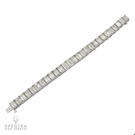 60ct Emerald-Cut Diamond Tennis Bracelet in Platinum by Spectra Fine Jewelry